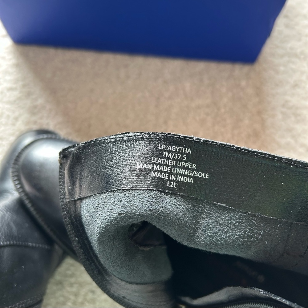 Lucky Brand Women's Stacked Heel Booties in Black Leather Size 7M - Picture 11 of 12